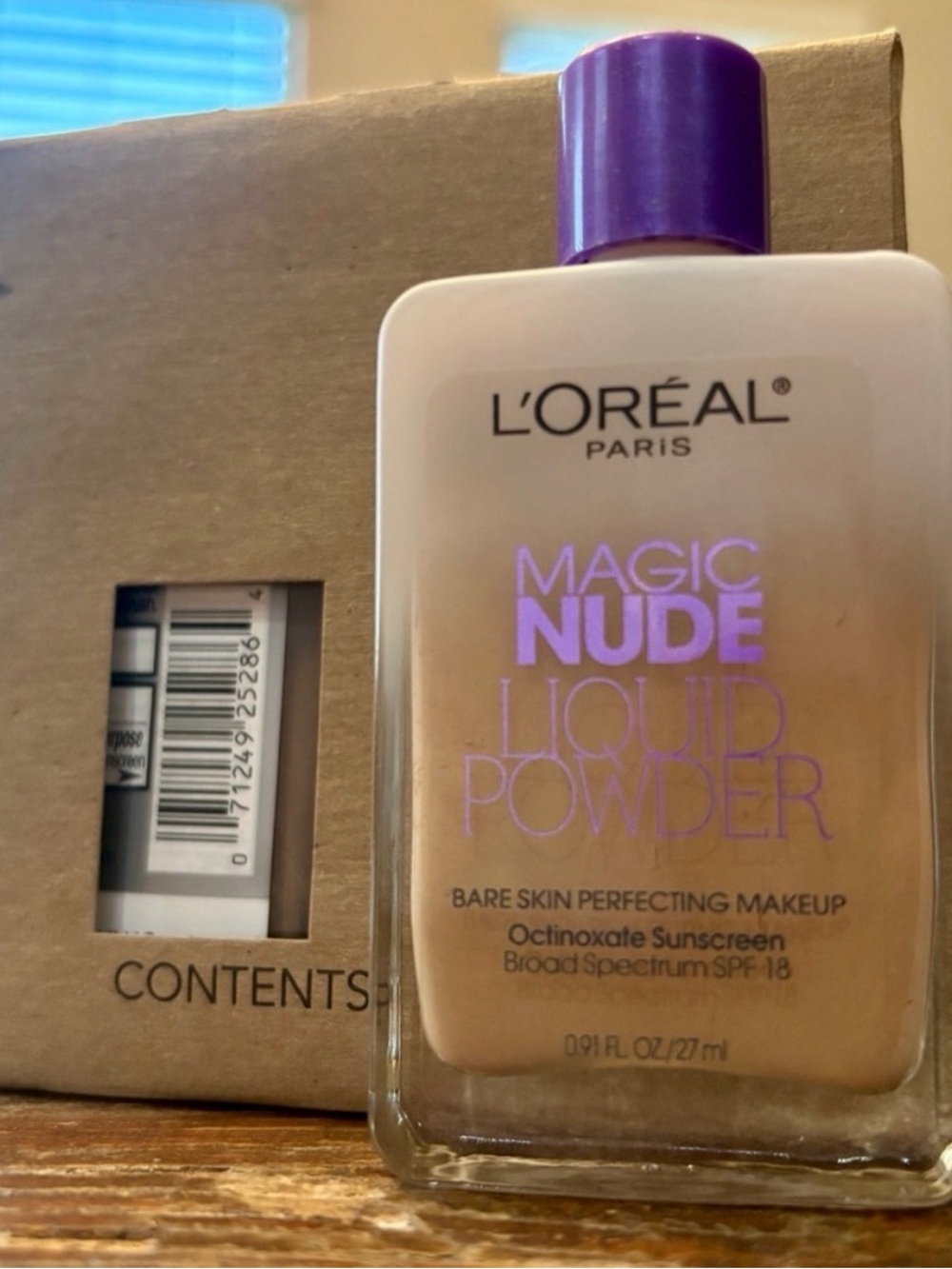 6 bottles L'Oreal Magic Nude Liquid Powder Foundation - Purple Cap, Beige Bottle